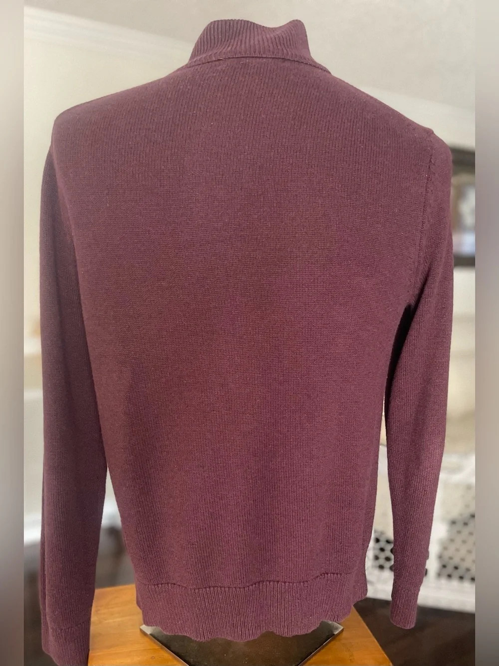 Banana Republic Men's Zip-Up Knit Sweater in Burgundy
